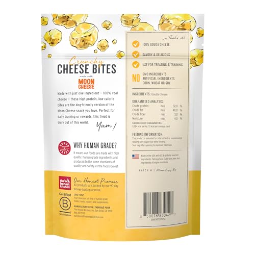 The Honest Kitchen Gouda bouchées – texture croquante et goût fromager attrayant pour chien.