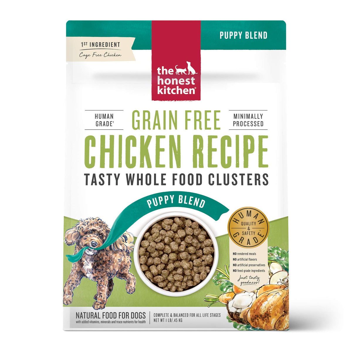 The Honest Kitchen Clusters chiot poulet croquettes – soutien potentiel à la croissance musculaire
