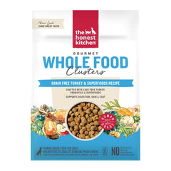 The Honest Kitchen Clusters dinde sans céréales, ingrédients entiers visibles pour chien gourmand.