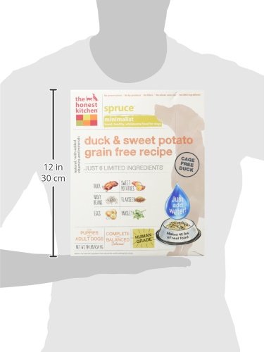 The Honest Kitchen alimentation sans céréales et sans sous-produits pour chiens sensibles.