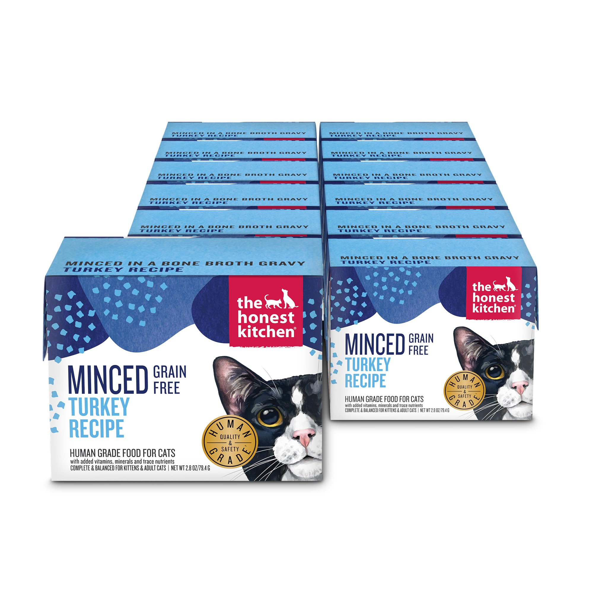 The Honest Kitchen dinde mincée dans bouillon os, texture granulee idéale pour varier l'alimentation.