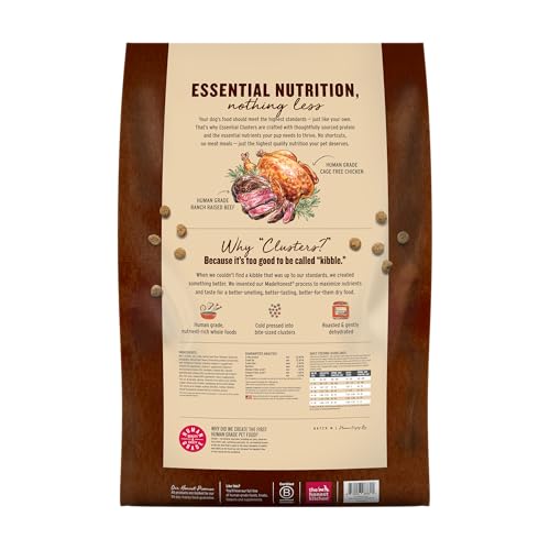 The Honest Kitchen Essential Clusters, ingrédients de haute qualité, bœuf et poulet entiers.