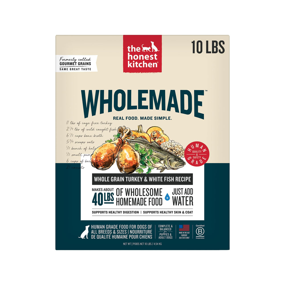 Emballage The Honest Kitchen Wholemade prêt pour un repas pratique et équilibré.