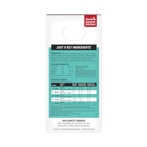The Honest Kitchen ingrédients limités: formulation simple pour chiens sensibles.