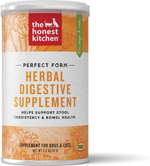 Bouteille Perfect Form The Honest Kitchen, soutien digestif potentiel pour chiens et chats.