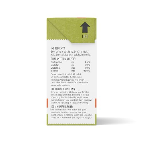 The Honest Kitchen Pour Overs épinards kale et brocoli — légumes frais pour un repas équilibré.