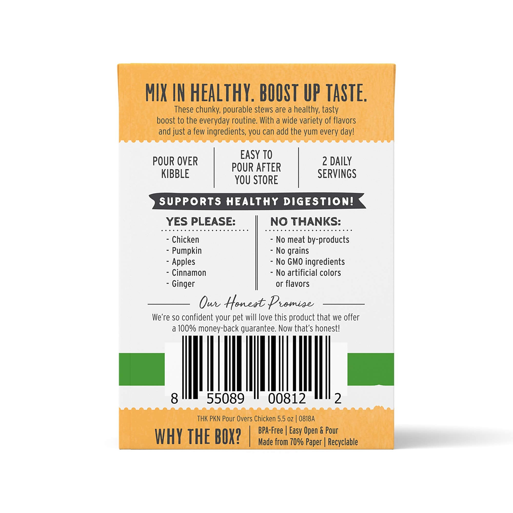 The Honest Kitchen Pumpkin Pour Overs: ingrédients pumpkin et poulet sans additifs