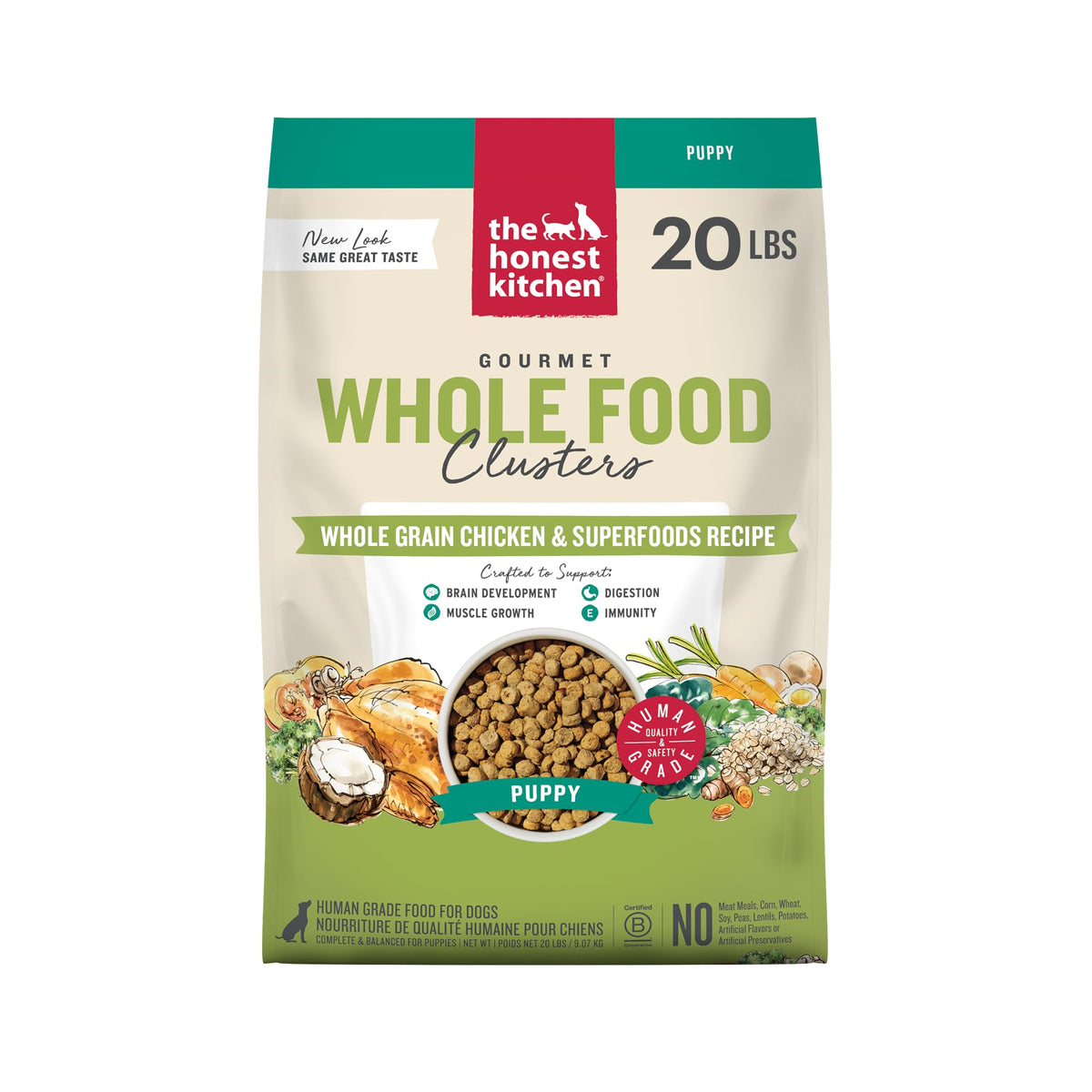 The Honest Kitchen Puppy Blend sac 20 lb, option pratique et premium pour chiots.