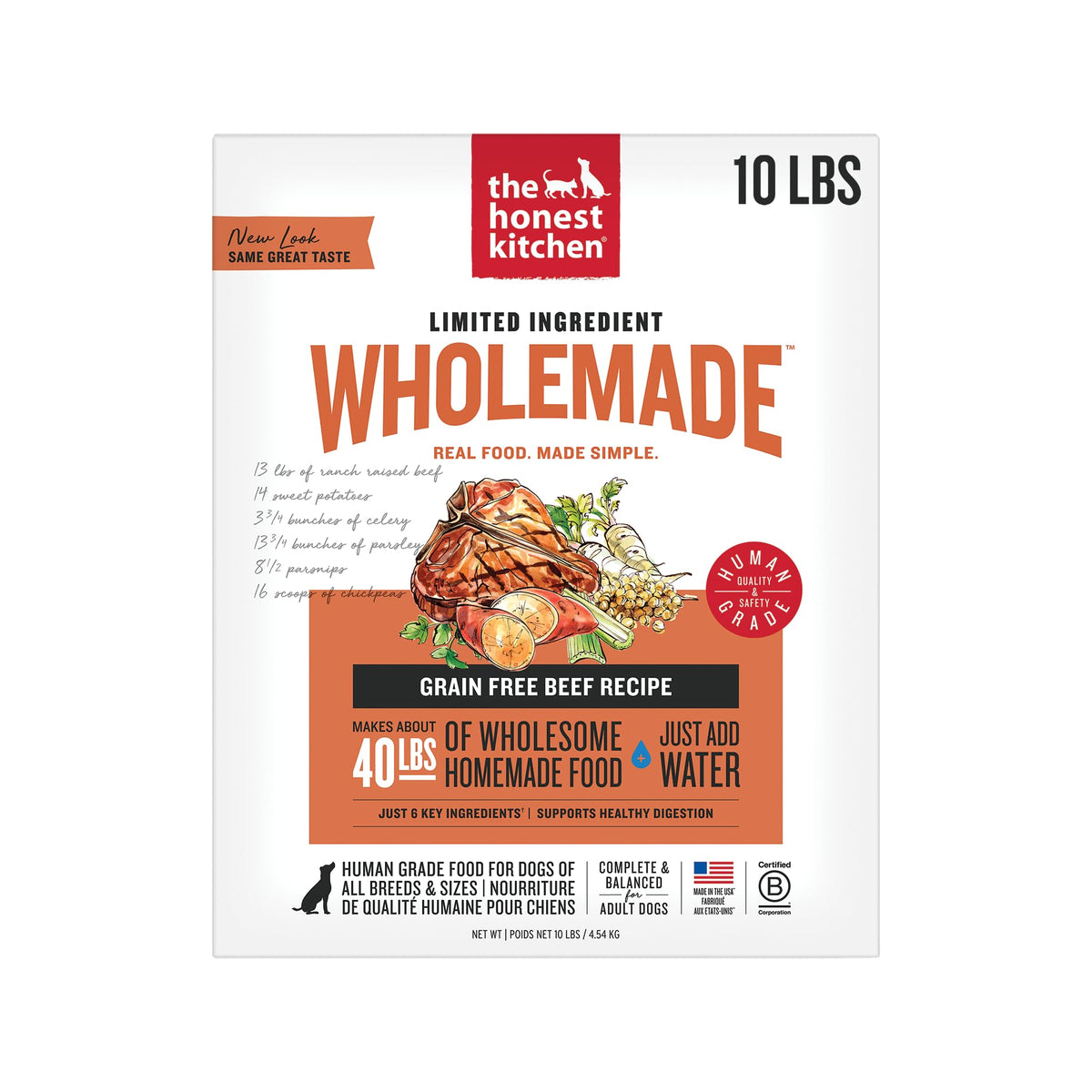 The Honest Kitchen Wholemade boeuf: repas déshydraté complet pour chien