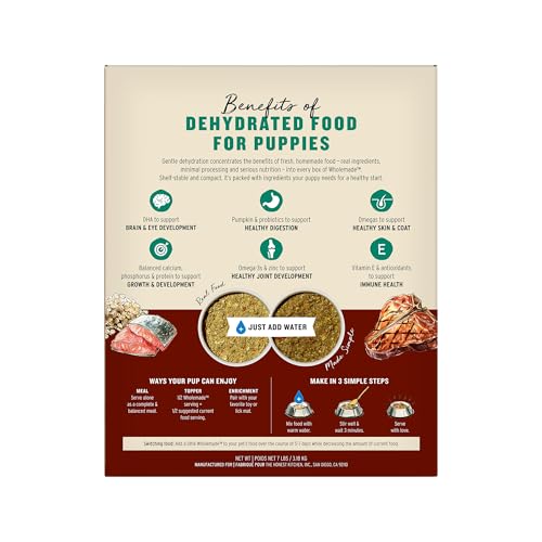 Hydratation douce The Honest Kitchen Wholemade – chiot boeuf saumon, préparation nourrissante.