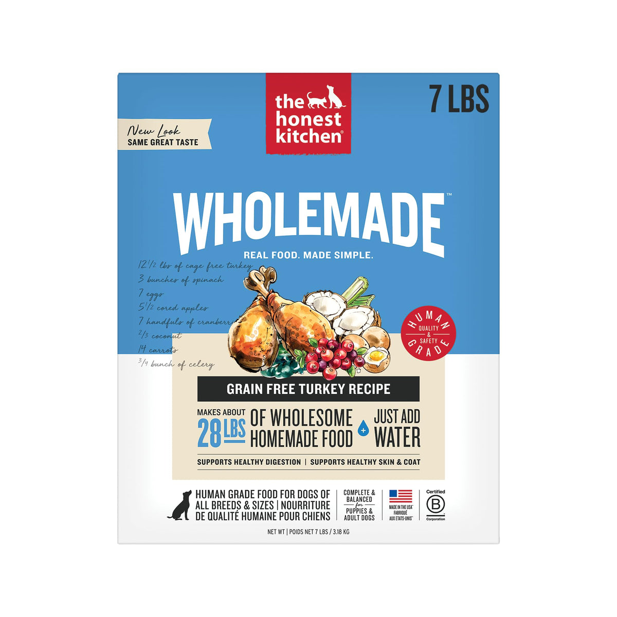 The Honest Kitchen Wholemade Déshydratée Dinde, bol d'alimentation pratique pour chien.