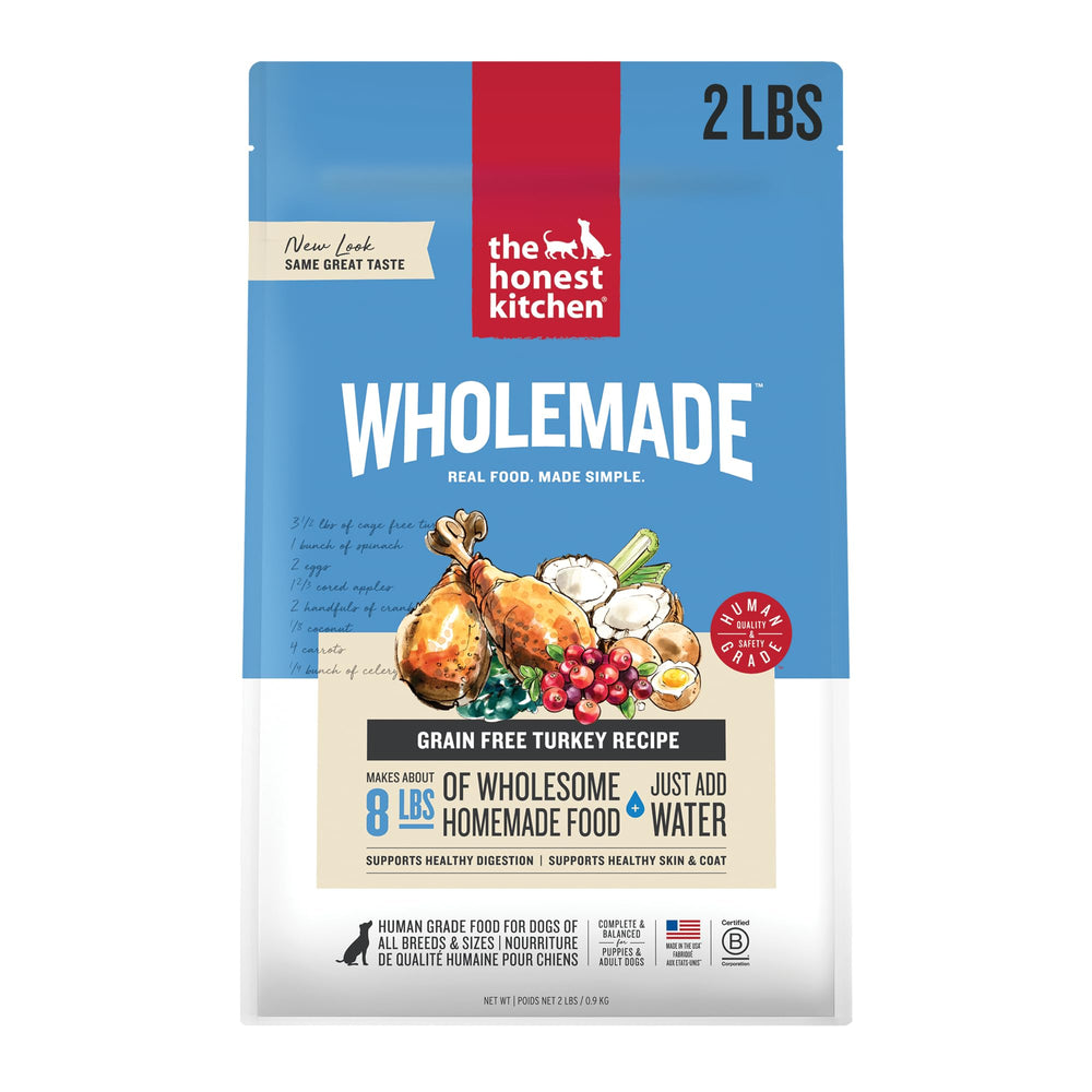 The Honest Kitchen Wholemade déshydraté dinde pour chien – ouverture du sac pratique pour repas rapide