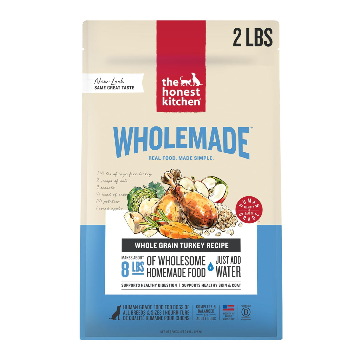 The Honest Kitchen Wholemade dinde dans bol, repas pratique pour chien.