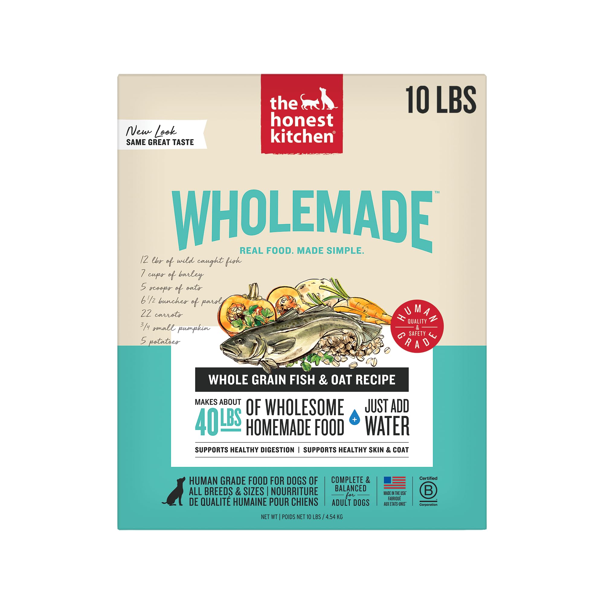 The Honest Kitchen Wholemade Poisson et Avoines : repas équilibré et nutritif pour chien
