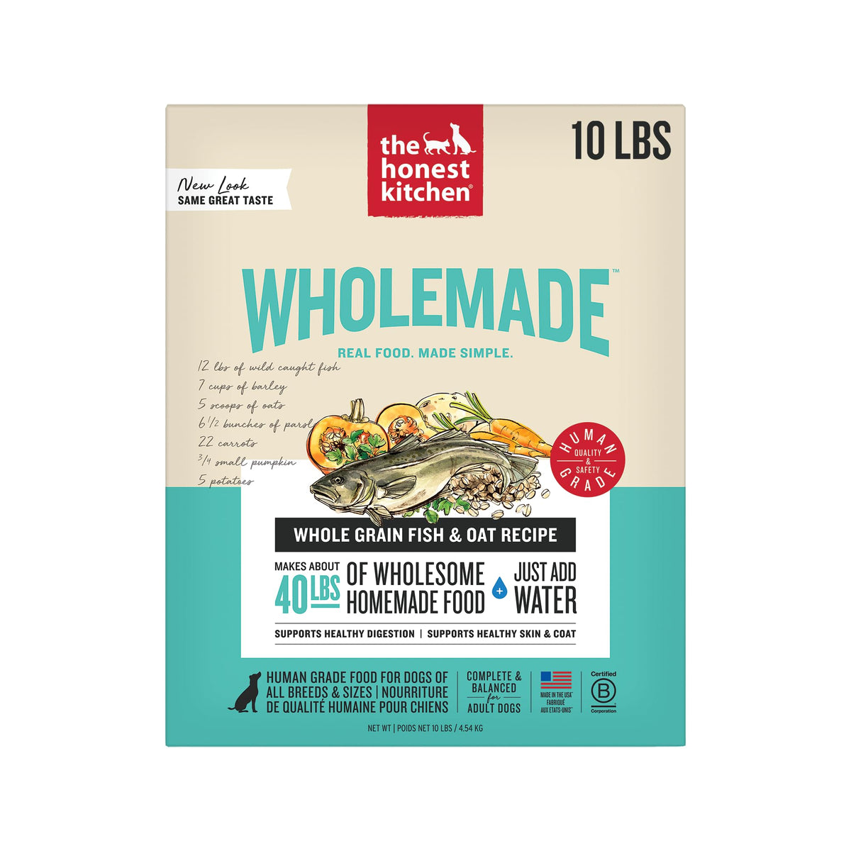 The Honest Kitchen Wholemade Poisson et Avoines : repas équilibré et nutritif pour chien