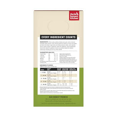 The Honest Kitchen Wholemade montrant ingrédients poulet libre, avoine et carottes pour dog meals.