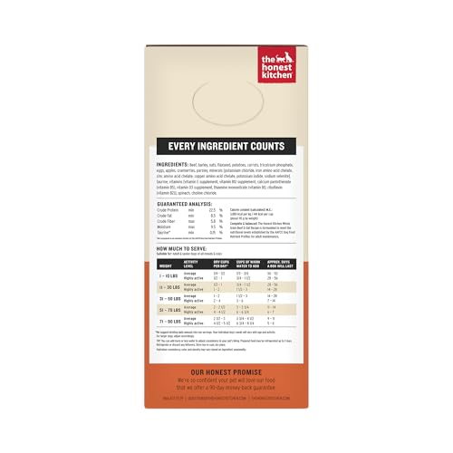 The Honest Kitchen Wholemade ingrédients boeuf ferme pour repas complet et savoureux.