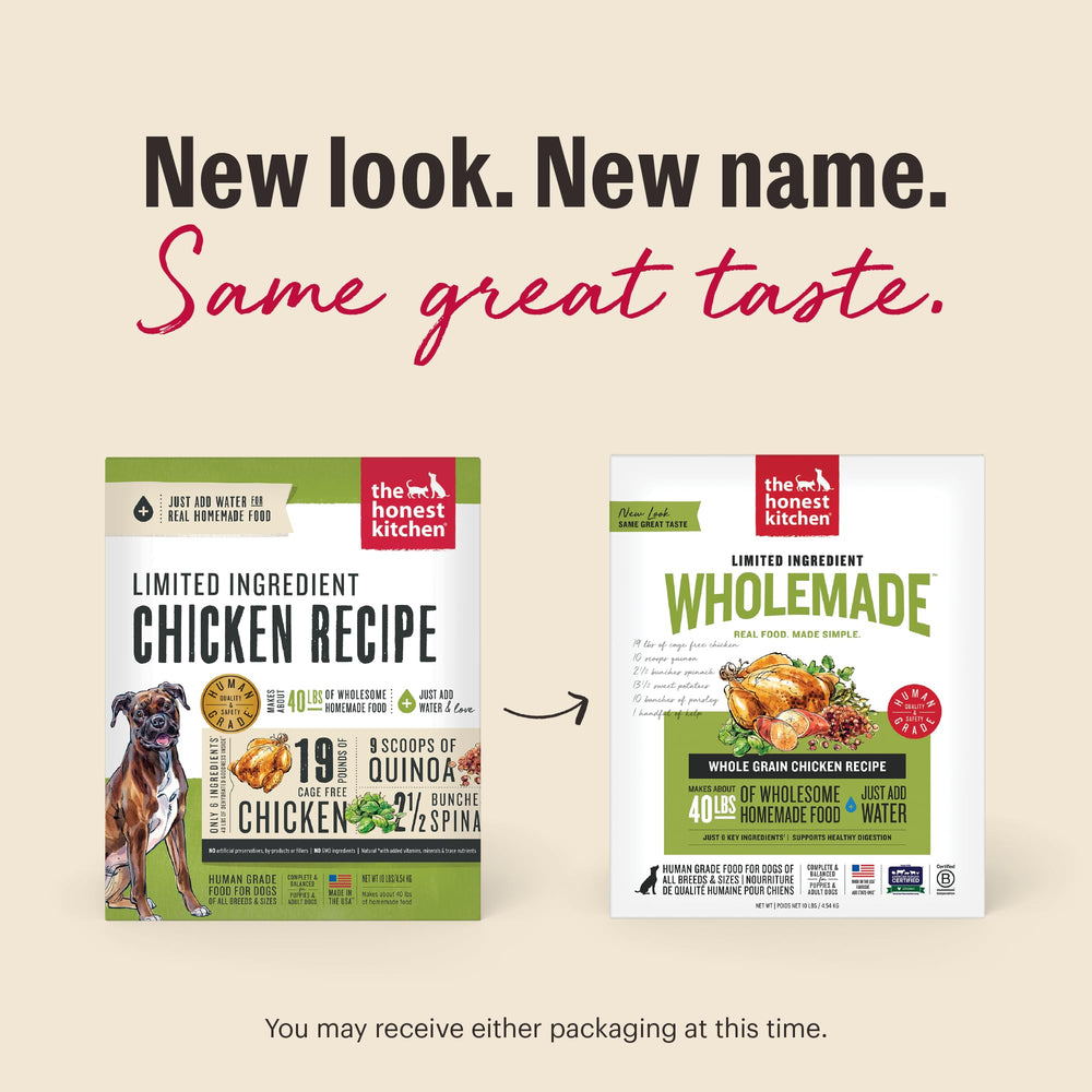 The Honest Kitchen Wholemade poulet, nourriture complète déshydratée pour chiots et adultes