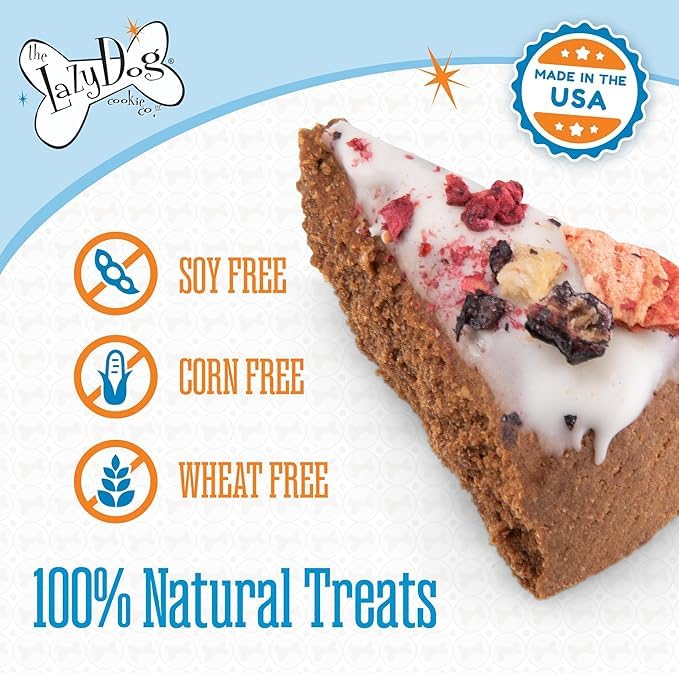 Glaçage naturel et fruits séchés décorent le Pup-Pie pour une fête canine.