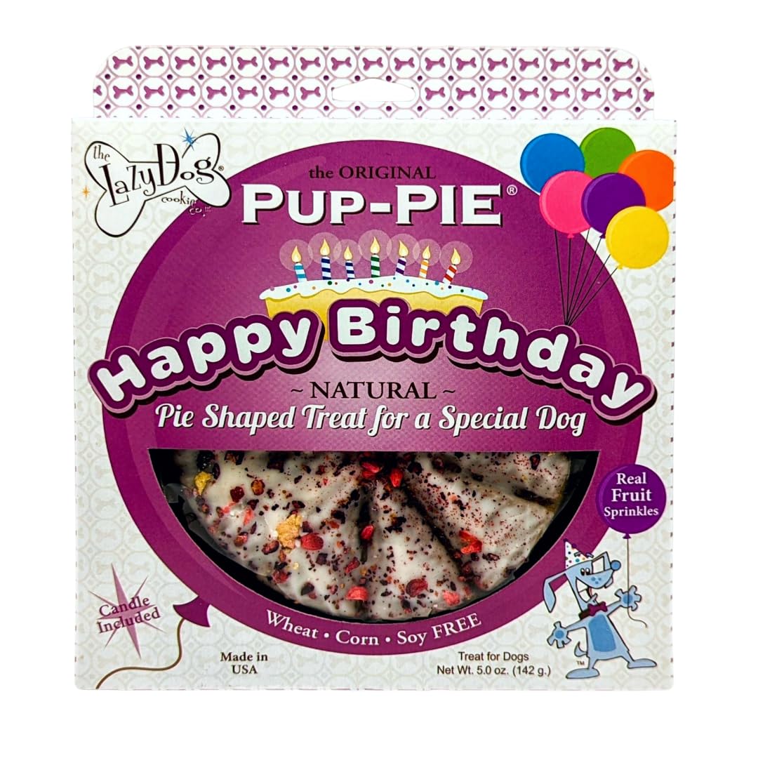 The Lazy Dog Pup-Pie emballage attractif, parfait pour offrir lors d anniversaires canins.