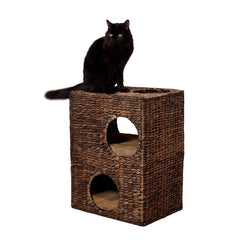 The LICKER STORE CHS1000B Jaxon – condo rectangulaire en hyacinthe pour chats, design moderne