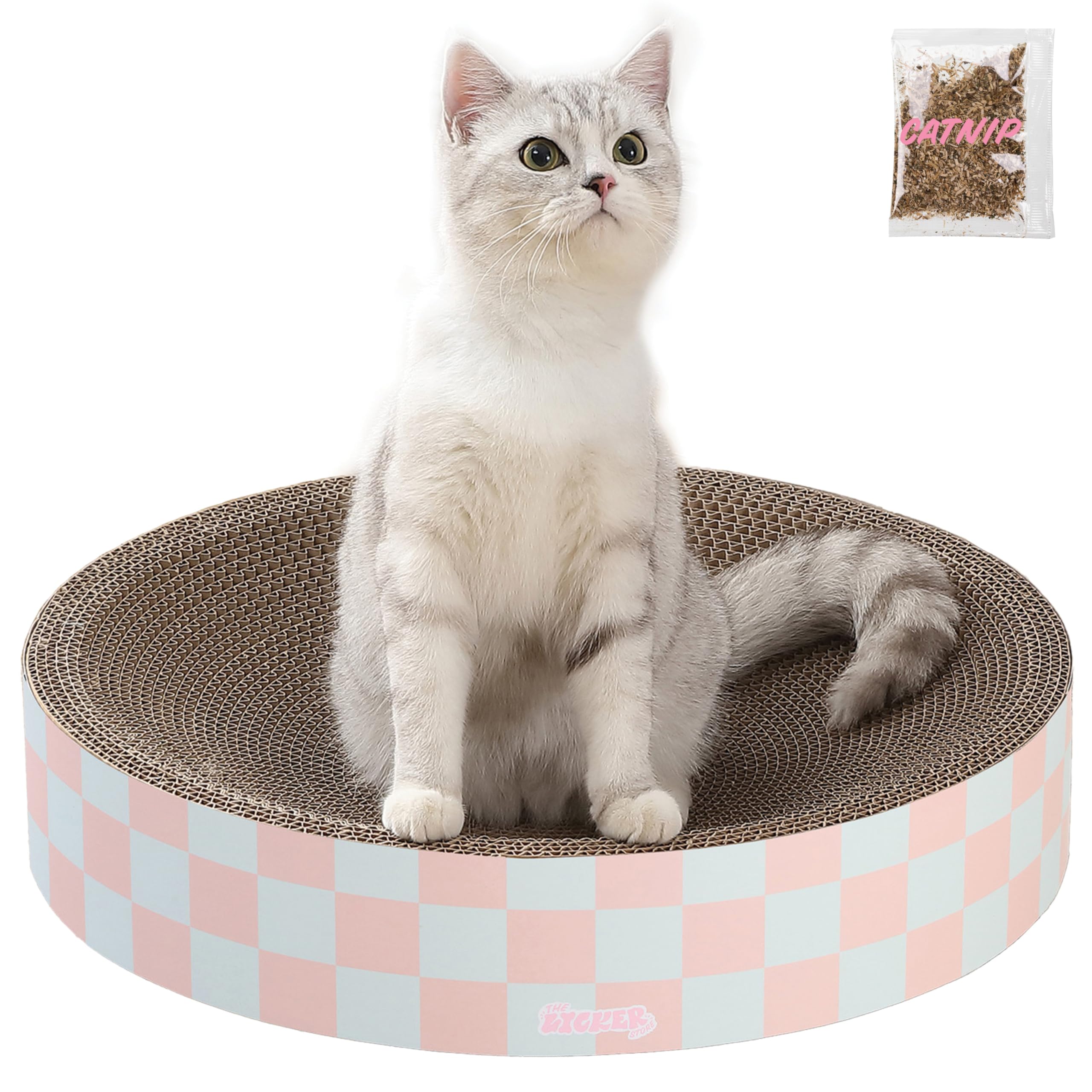 Le Licker Store CSR1010E: bol rond en carton, surface de griffage pour chats actifs.