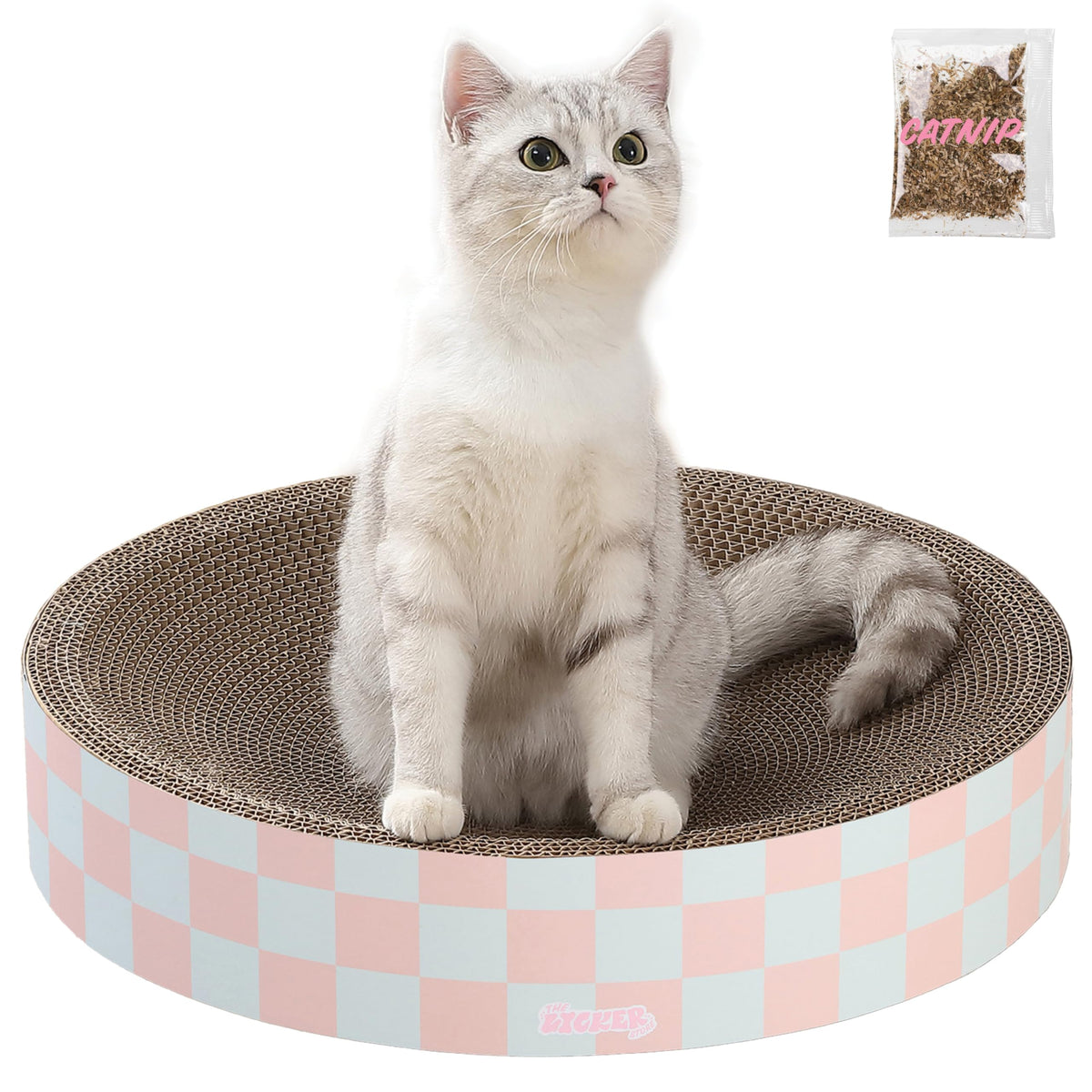 Le Licker Store CSR1010E: bol rond en carton, surface de griffage pour chats actifs.