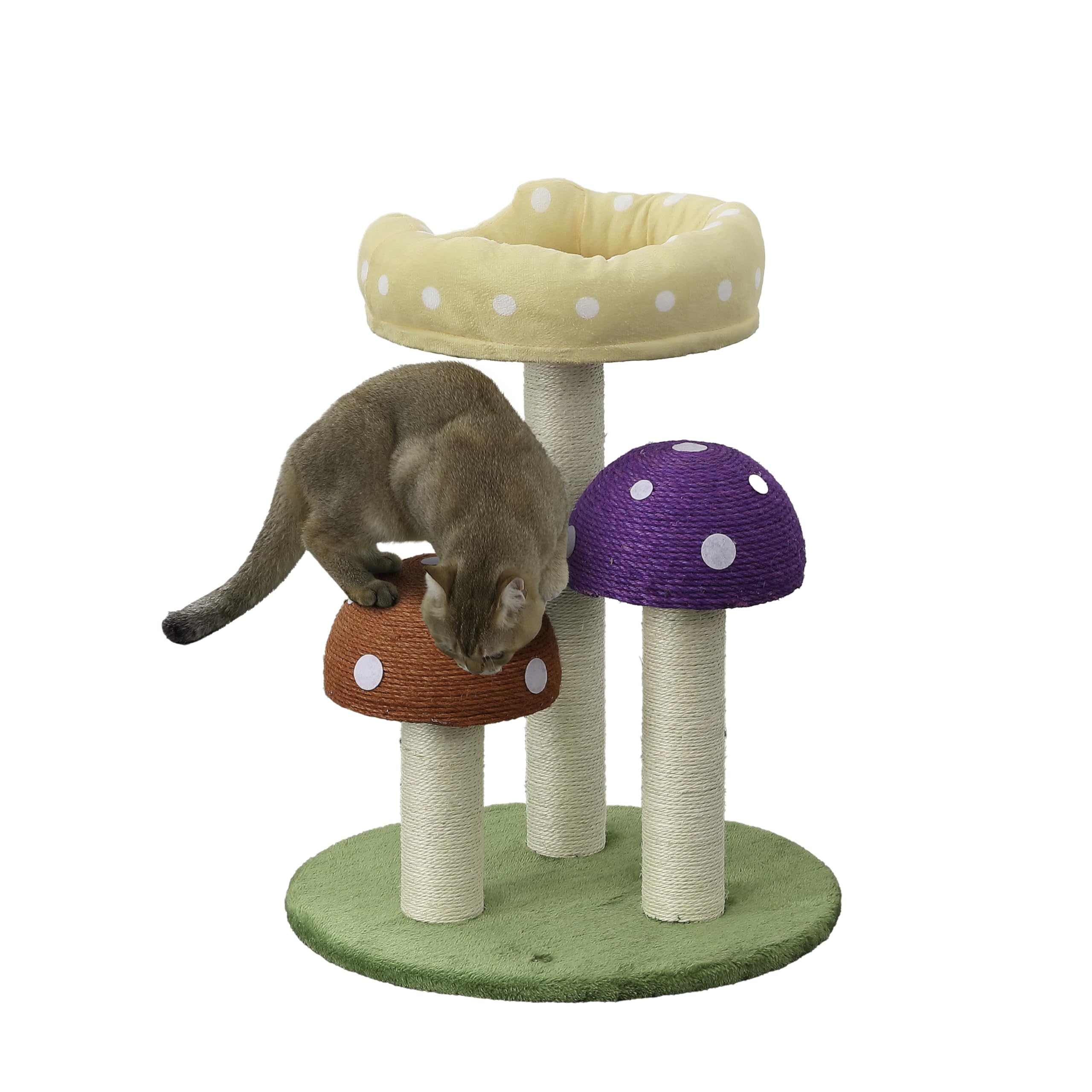 THE LICKER STORE CTR1001A Pixie: arbre-chat champignon 3 niveaux pour grimper et se détendre