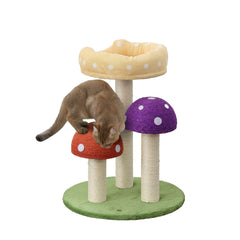 THE LICKER STORE CTR1001A Pixie: arbre-chat champignon 3 niveaux pour grimper et se détendre