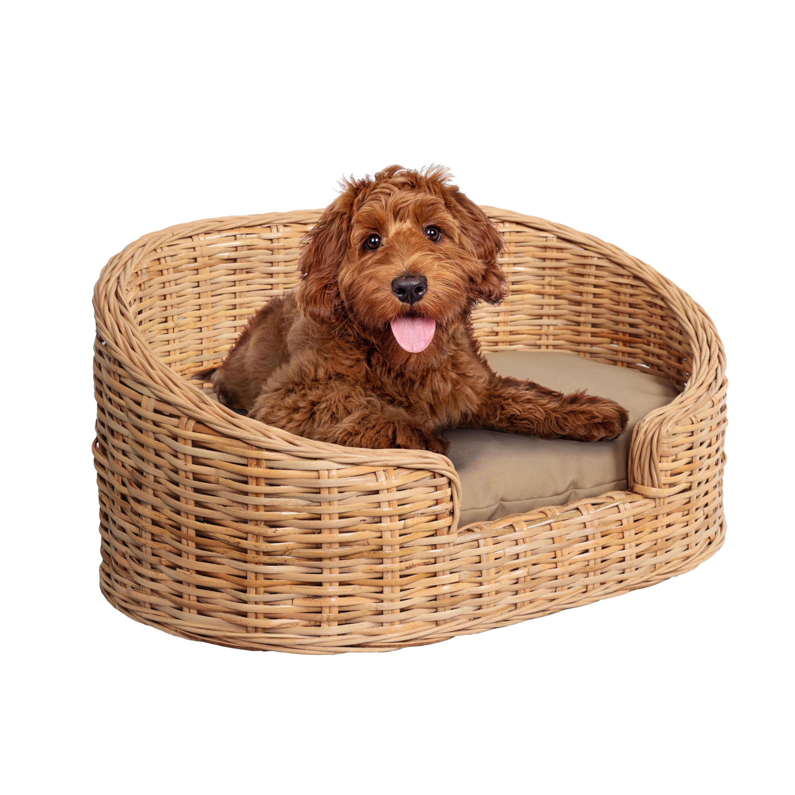 The LICKER STORE DBD1000B rotin clair: parfait nid élégant pour chiens.