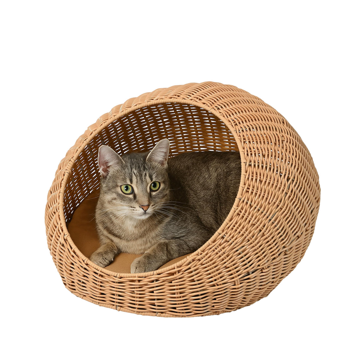 THE LICKER STORE Fiora lit circulaire naturel, parfait pour petit chat ou chien