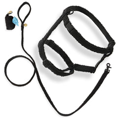 Harnais teddy bouclé noir THE LICKER STORE pour promenades confortables et faciles.