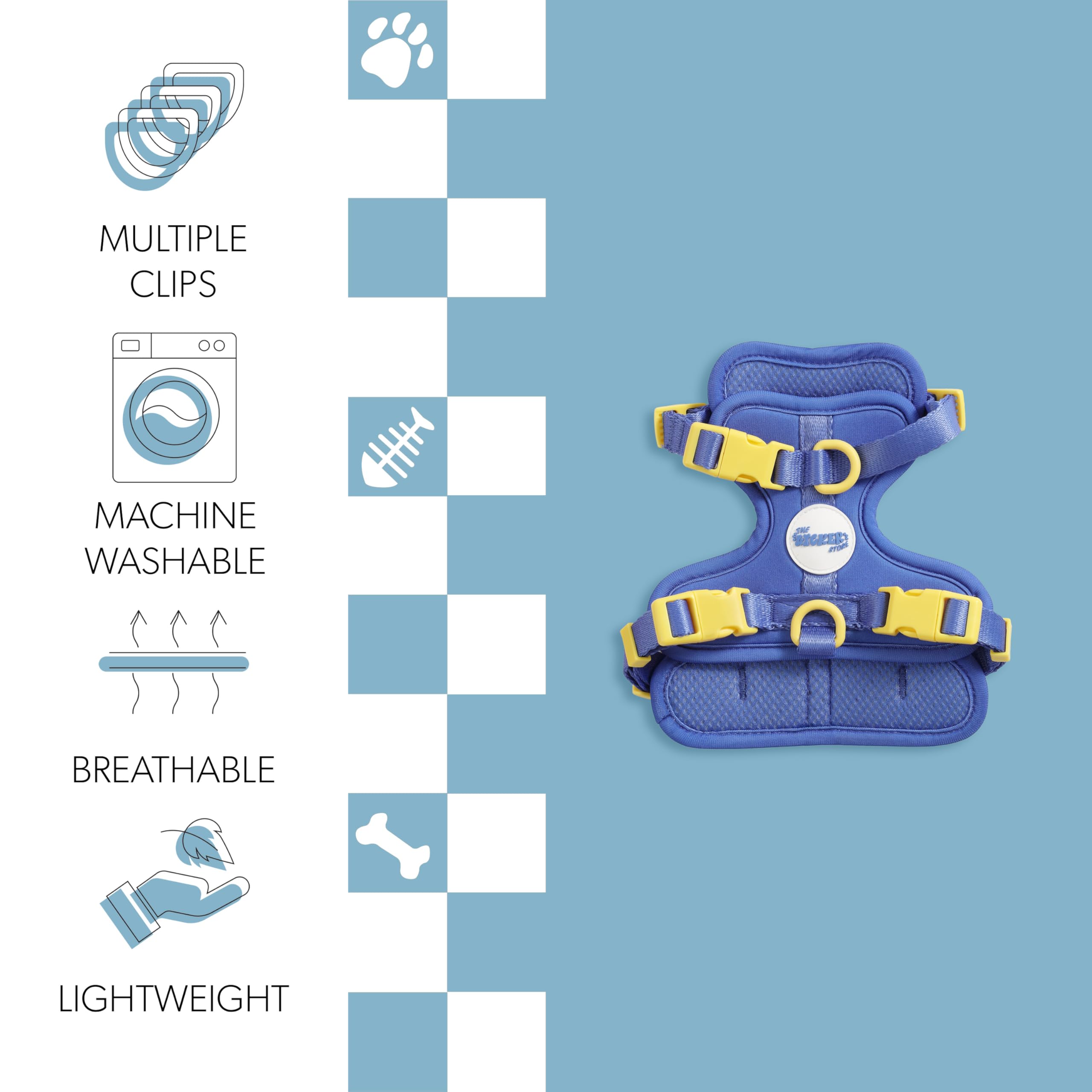 THE LICKER STORE HNS1000C Arlo: attaches en D sur l'avant et l'arrière facilitant la laisse.