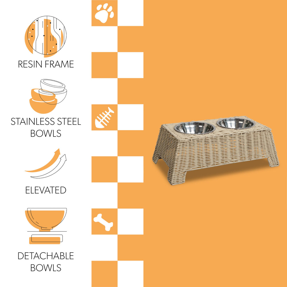 Design contemporain en osier amande pour une déco moderne et fonctionnelle.