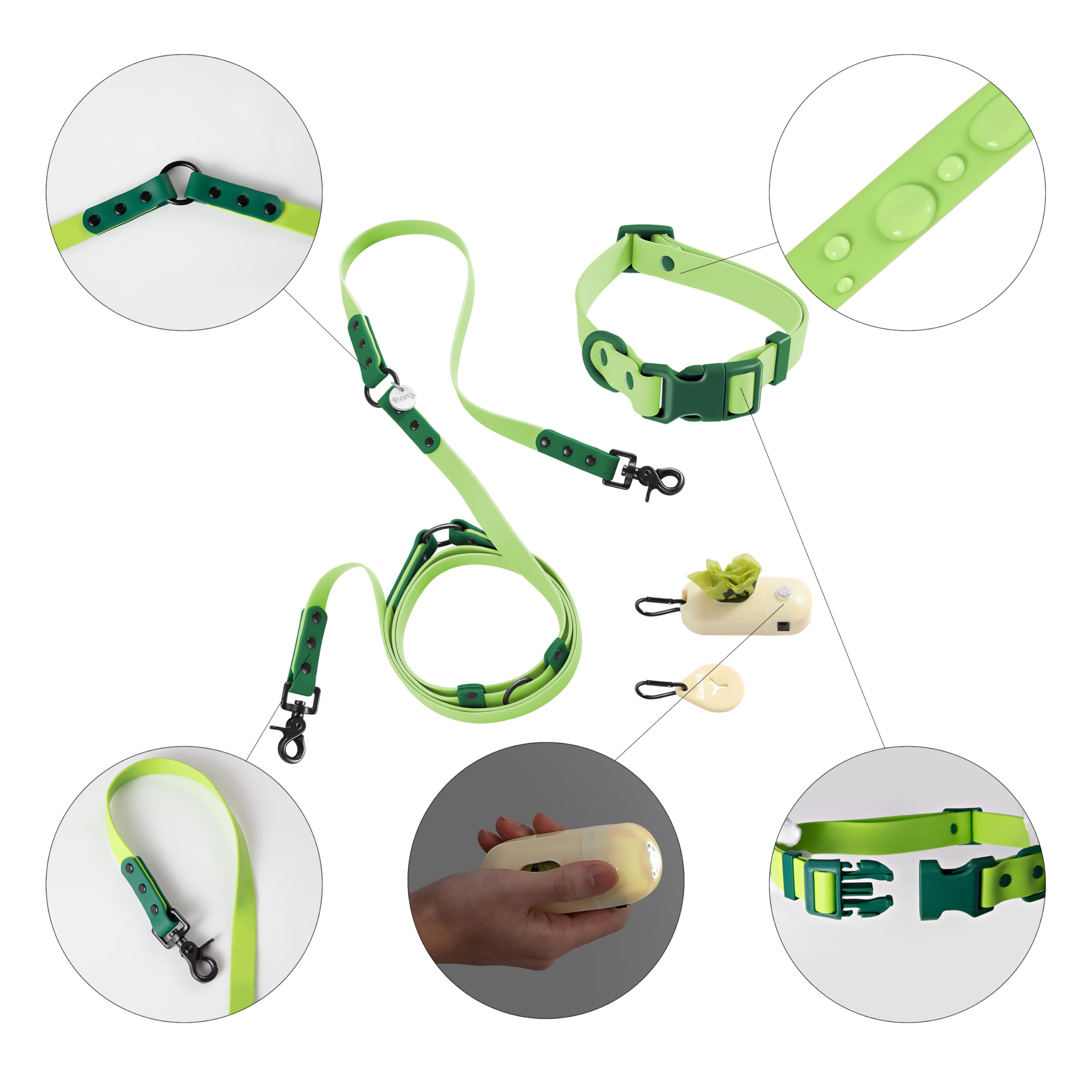 THE LICKER STORE WLK1005B-5SET Luna, distributeur de sacs biodégradables, pratique en balade.