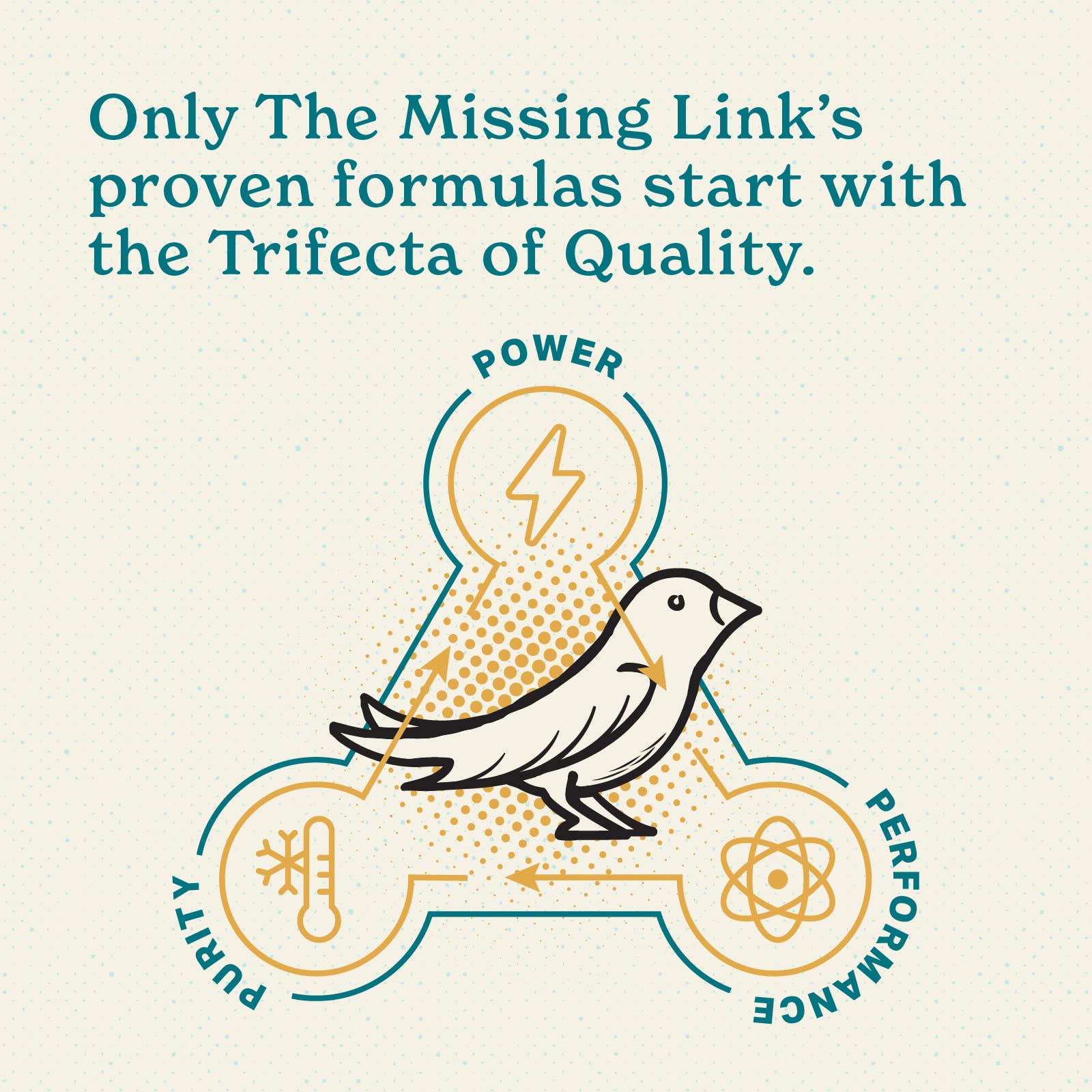 The Missing Link Avian Color & Shine, poudre-processus-froid, préserve valeurs nutritionnelles essentielles.