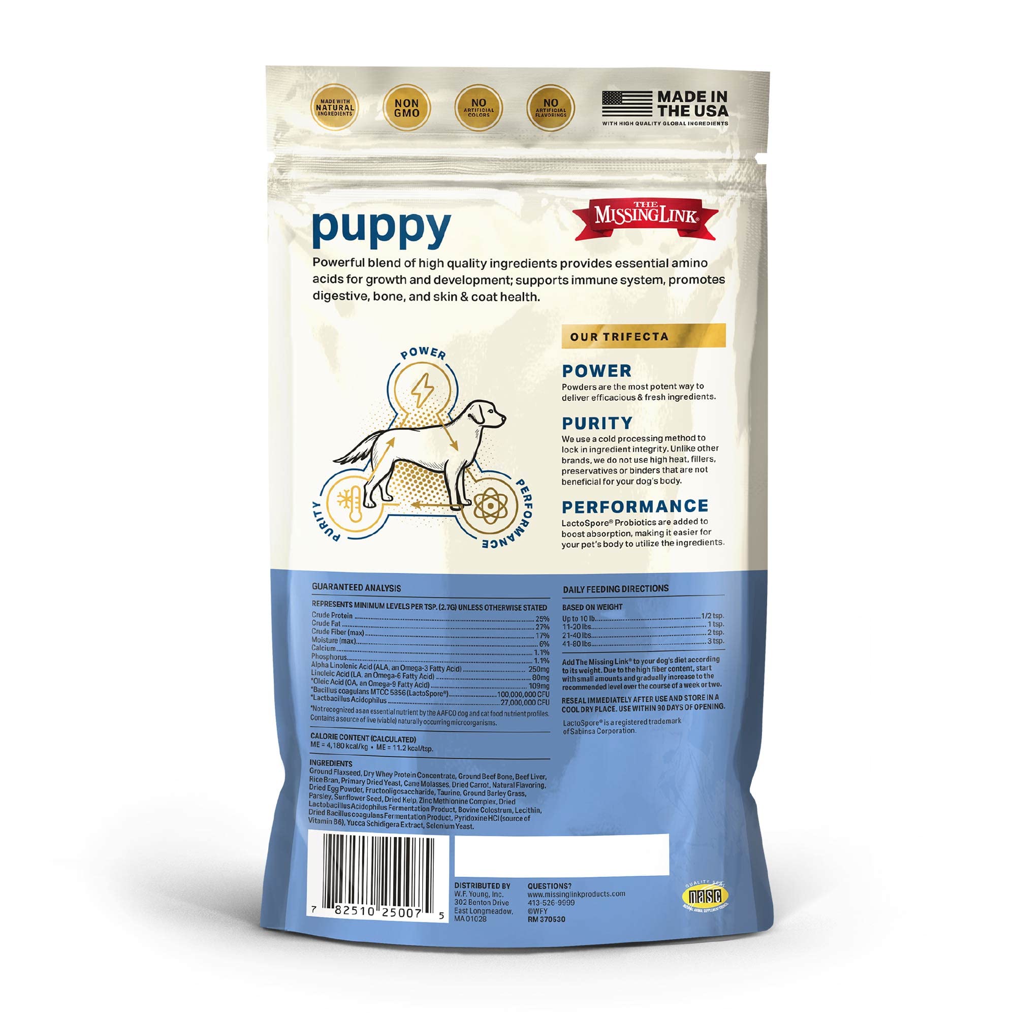 The Missing Link chiot – colostrum bovin soutenant le système immunitaire