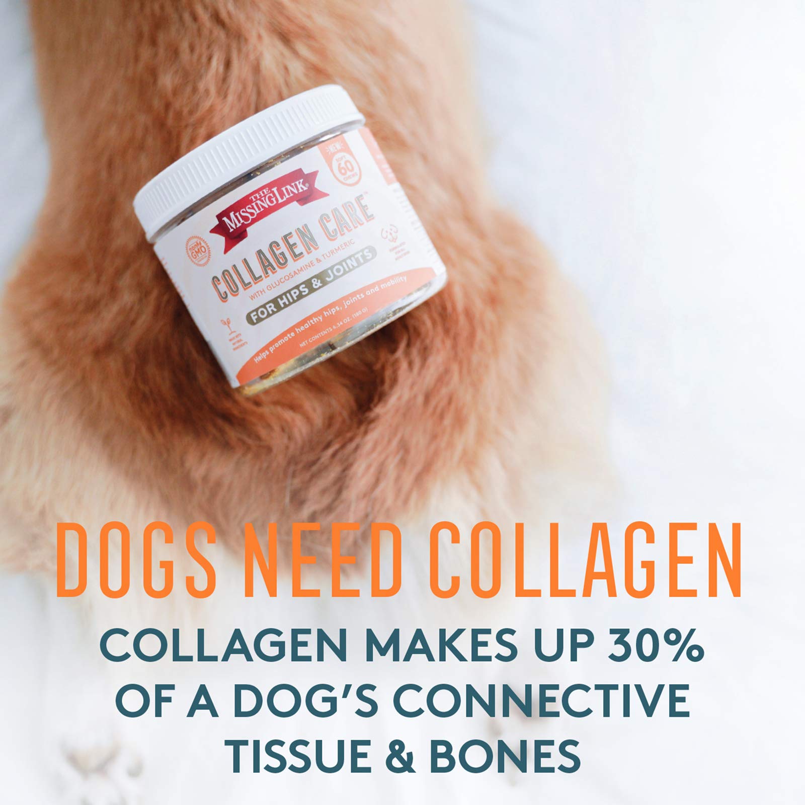 The Missing Link Collagen Care, mobilisation quotidienne pour chiens grâce à une formule naturelle