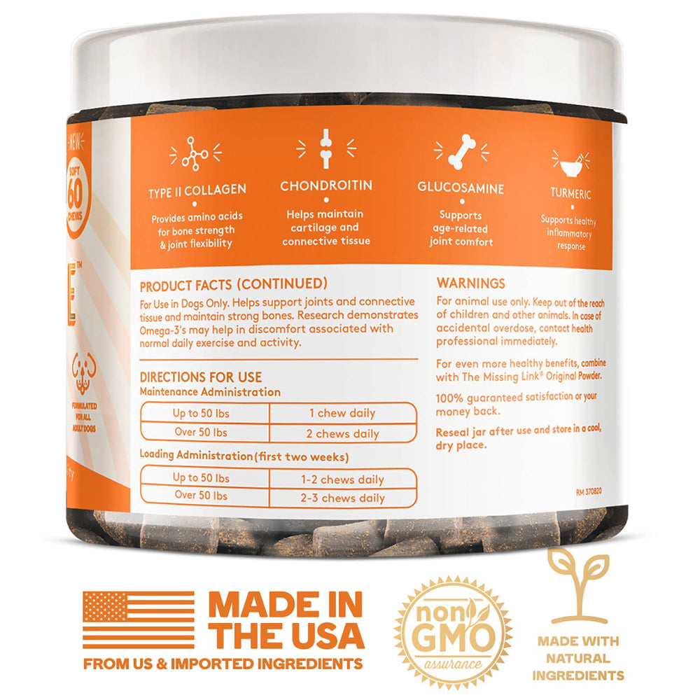 Sans colorants ni aromes artificiels, The Missing Link Collagen Care respecte les chiens