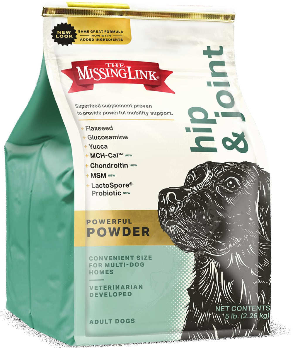 The Missing Link poudre pour hanches et articulations, soutien mobilité chien