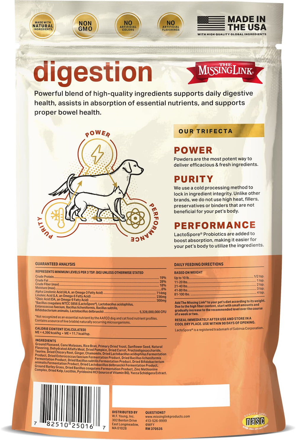 The Missing Link Poudre de digestion : probiotiques 7-blend aidant la digestion et l’absorption.