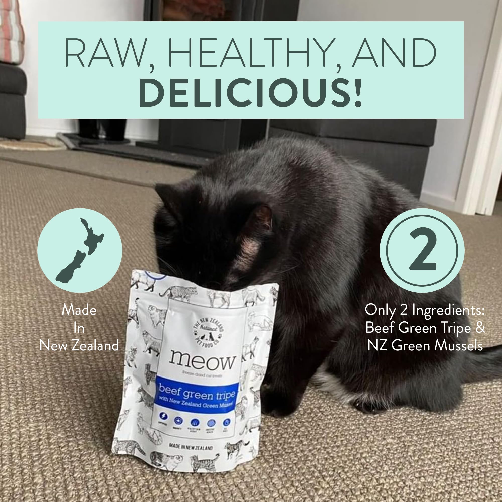 MEOW The New Zealand Natural Pet Food Co : soutien des articulations grâce aux moules vertes NZ.