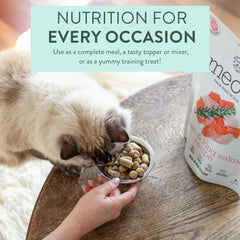 The New Zealand Natural Pet Food Co Meow — texture lyophilisée, goût frais apprécié par les chats.