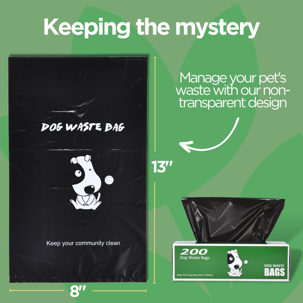 The Original Poop Bags, emballage noir compact, facile à stocker.
