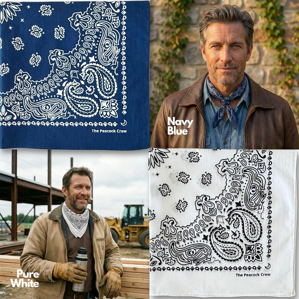 The Peacock Crew bandana blanc-pur, accessoire frais et facile à assortir