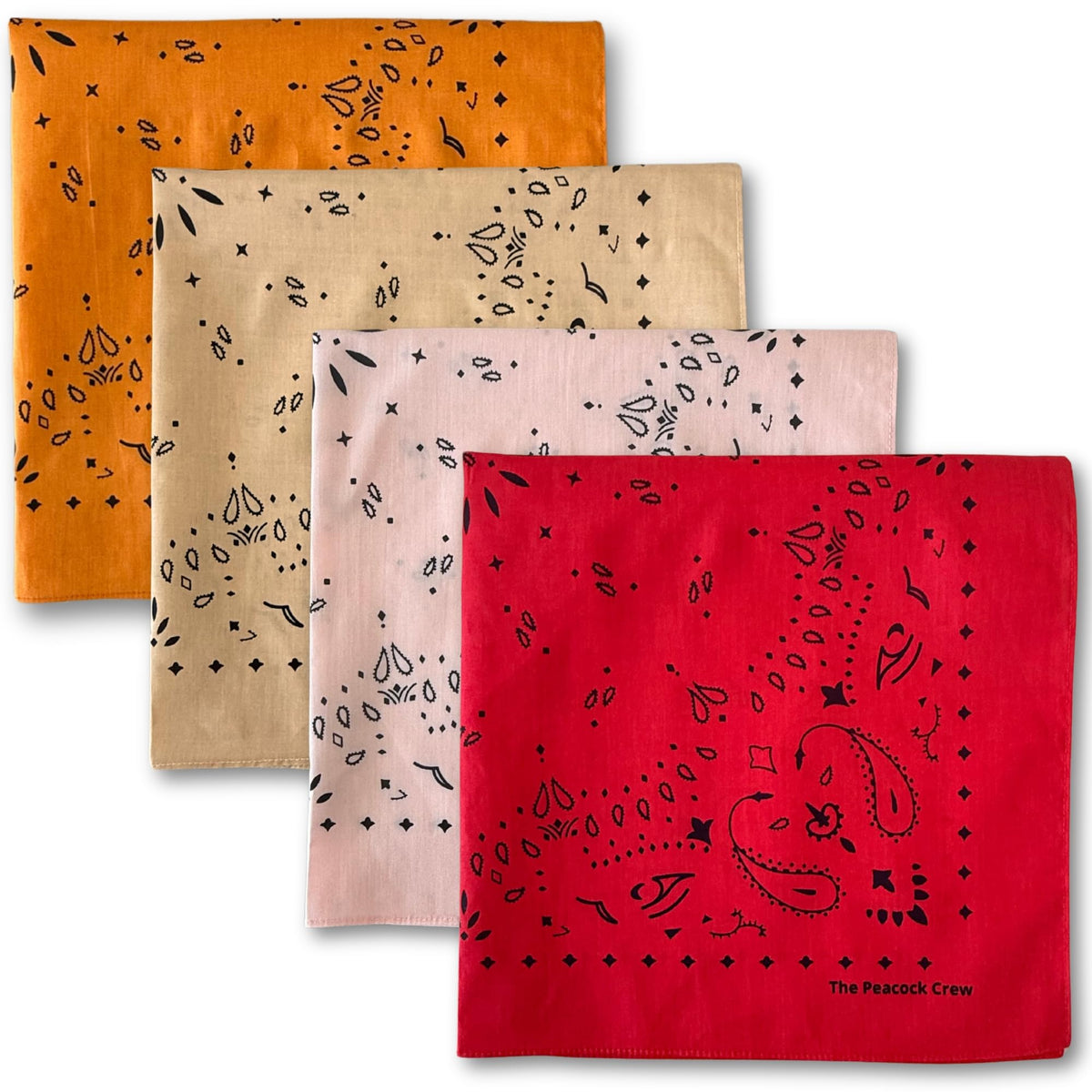 Bandana The Peacock Crew rouge cerise, parfait pour cheveux et tenues quotidiennes.