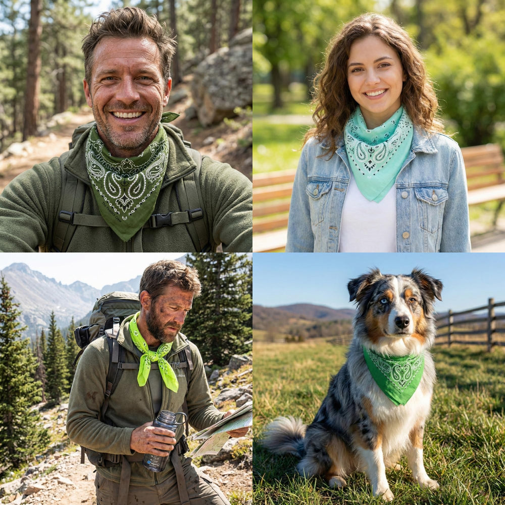 The Peacock Crew-bandana-vert-lime: couleur fraîche pour un look sportif et léger.