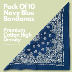 The Peacock Crew bandanas bleu marine impression double-face, faciles à assortir.