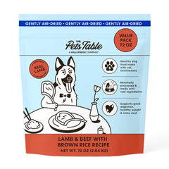 The Pets Table: alimentation chien séchée à l'air agneau et boeuf pour muscles et énergie durable.