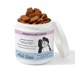 The Pets Table Bouchees Probiotiques Canard – emballage prêt à découvrir pour chiens.